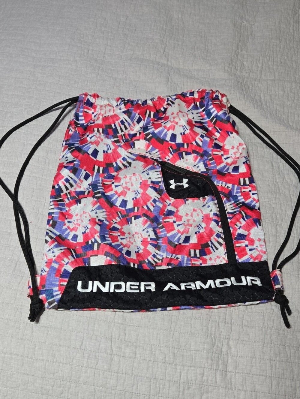 Under Armour Pink & Purple Splatter Pattern Drawstring Backpack